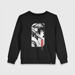Свитшот хлопковый детский Девушка-хакер, цвет: черный