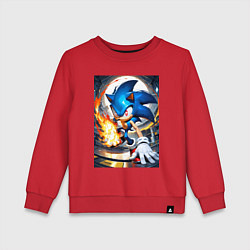Свитшот хлопковый детский Соник супер удар, цвет: красный