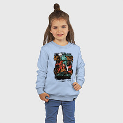 Свитшот хлопковый детский Кроссовый мотоцикл, цвет: мягкое небо — фото 2