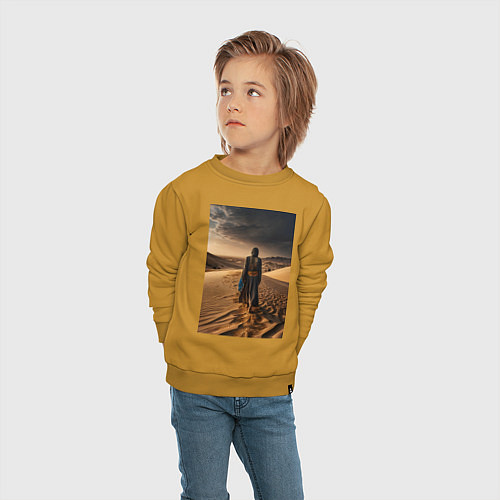 Детский свитшот В пустыне вечером / Горчичный – фото 4