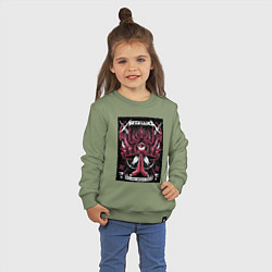 Свитшот хлопковый детский Metallica - royal arena Denmark, цвет: авокадо — фото 2