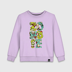 Свитшот хлопковый детский Зомби, цвет: лаванда