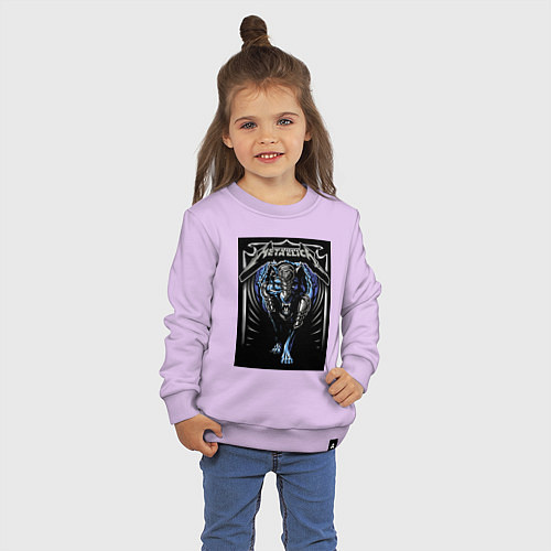 Детский свитшот Metallica thrash metal style - wolf / Лаванда – фото 3