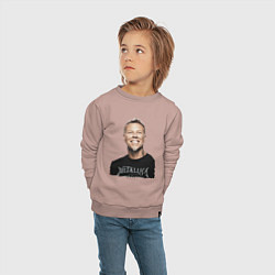 Свитшот хлопковый детский James Alan Hetfield - Metallica leader, цвет: пыльно-розовый — фото 2