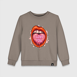 Свитшот хлопковый детский I love you, цвет: утренний латте
