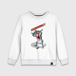 Свитшот хлопковый детский Дедлайн кролик, цвет: белый