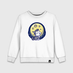 Свитшот хлопковый детский Moon wolf, цвет: белый