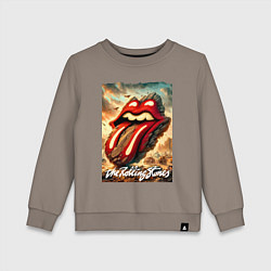 Свитшот хлопковый детский Rolling Stones - logo transformation, цвет: утренний латте
