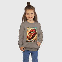 Свитшот хлопковый детский Rolling Stones - logo transformation, цвет: утренний латте — фото 2