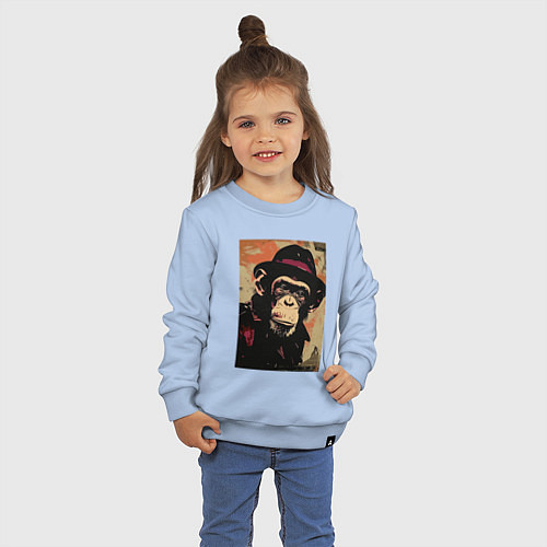 Детский свитшот Обезьянка детектив в шляпе / Мягкое небо – фото 3