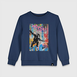 Свитшот хлопковый детский Monkey graffiti, цвет: тёмно-синий