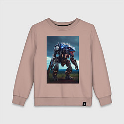 Свитшот хлопковый детский Робот в стиле Horizon, цвет: пыльно-розовый