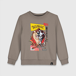 Свитшот хлопковый детский Taz mania - тасманский дьявол, цвет: утренний латте