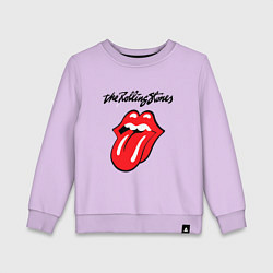 Свитшот хлопковый детский Rolling Stones - logo, цвет: лаванда