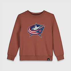 Свитшот хлопковый детский Columbus blue jackets - hockey team - emblem, цвет: кирпичный