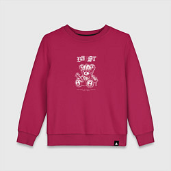 Свитшот хлопковый детский Black white teddy, цвет: маджента