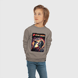 Свитшот хлопковый детский Rolling Stones singer Mick Jagger, цвет: утренний латте — фото 2