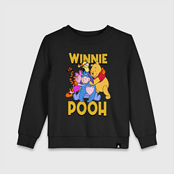 Свитшот хлопковый детский Winnie Pooh hugs, цвет: черный