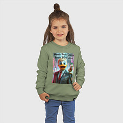 Свитшот хлопковый детский Donald Duck Trump and James Duck Vance, цвет: авокадо — фото 2