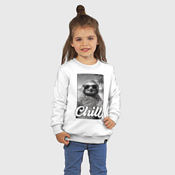 Свитшот хлопковый детский Sloth - chill - настроение у ленивца чилить в отпу, цвет: белый — фото 2