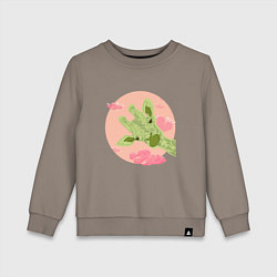 Свитшот хлопковый детский Жирафик и розовые облака, цвет: утренний латте