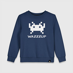 Свитшот хлопковый детский Space invader wazzzup, цвет: тёмно-синий