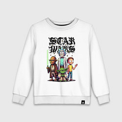 Свитшот хлопковый детский Yoda and Chewbacca are friends of Rick and Morty -, цвет: белый