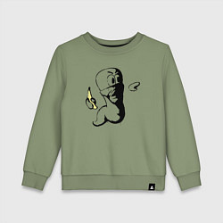 Свитшот хлопковый детский Червяк с бананом, цвет: авокадо