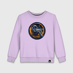 Свитшот хлопковый детский Космонавт внутри луны, цвет: лаванда