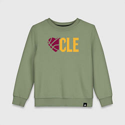 Свитшот хлопковый детский Love Cleveland, цвет: авокадо