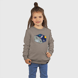 Свитшот хлопковый детский Moon rocket, цвет: утренний латте — фото 2