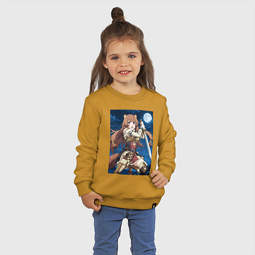 Детский свитшот Рафталия сражается в ночи / Горчичный – фото 3