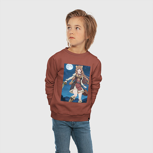 Детский свитшот Рафталия сражается в ночи / Кирпичный – фото 4