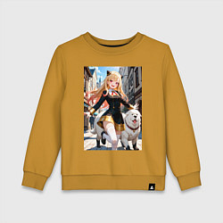 Свитшот хлопковый детский Марин Китагава косплей Ани Форджер, цвет: горчичный