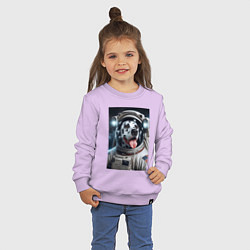 Свитшот хлопковый детский Космонавт далматинец в скафандре - нейроарт, цвет: лаванда — фото 2