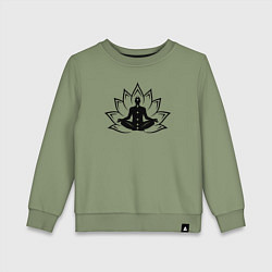 Свитшот хлопковый детский Yoga flower, цвет: авокадо