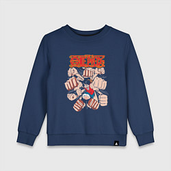 Свитшот хлопковый детский Ванпис Луффи кулак, цвет: тёмно-синий