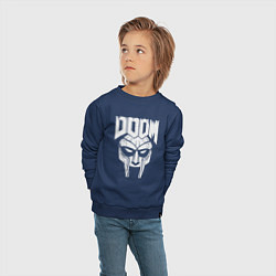 Свитшот хлопковый детский Doom mask, цвет: тёмно-синий — фото 2