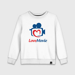 Свитшот хлопковый детский Люблю кино, цвет: белый