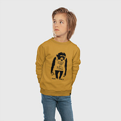Свитшот хлопковый детский Будь реалистом, цвет: горчичный — фото 2