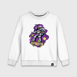 Свитшот хлопковый детский Space skateboarding, цвет: белый