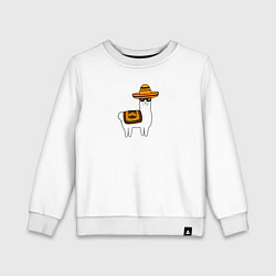 Детский свитшот Лама в Сомбреро мексиканская