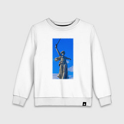 Свитшот хлопковый детский Родина мать статуя, цвет: белый