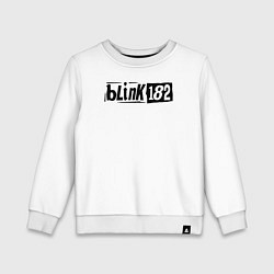 Свитшот хлопковый детский Blink 182 трафарет черный, цвет: белый