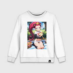 Свитшот хлопковый детский Джесси и Мяут на пикнике, цвет: белый