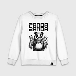 Свитшот хлопковый детский Панда и его пацаны - банда, цвет: белый