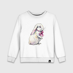 Свитшот хлопковый детский Зайчик акварель, цвет: белый
