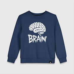 Свитшот хлопковый детский Brain, цвет: тёмно-синий