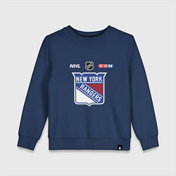 Свитшот хлопковый детский Нью Йорк Рейнджерс - логотип команды, цвет: тёмно-синий