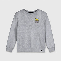 Свитшот хлопковый детский Карманный пикачу, цвет: меланж